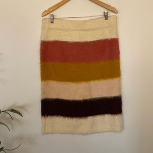 Lou & Grey Alpaca Fuzzy Stripe Skirt NWT